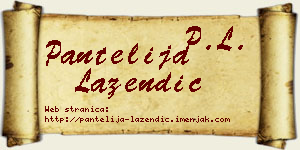 Pantelija Lazendić vizit kartica